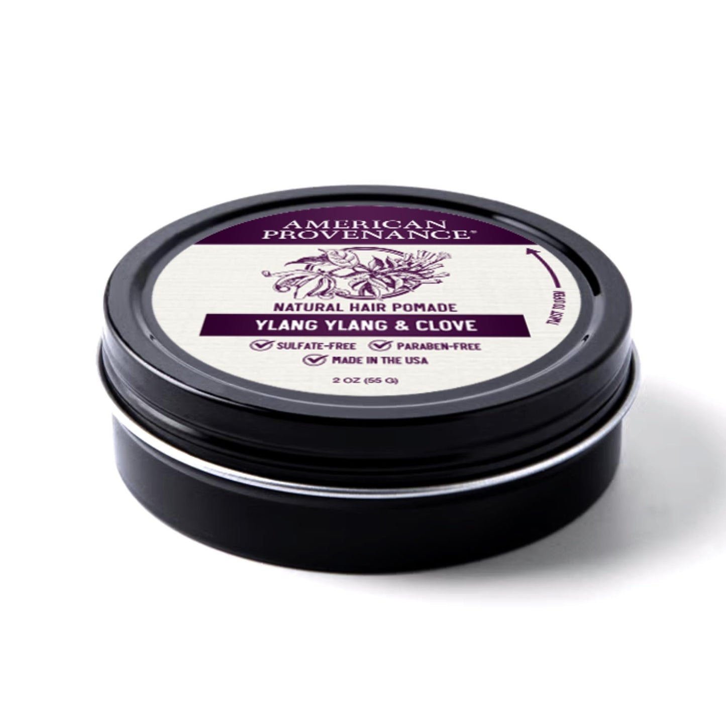 American Provenance Premium Natural Hair Pomade for Women and Men with Shea Butter, Jojoba Oil, Argan Oil - Grooming Balm that Conditions and Styles Hair | Ylang Ylang & Clove | 2 oz (Pack of 1)