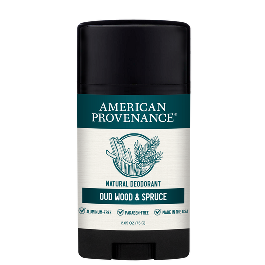American Provenance Aluminum Free Natural Deodorant For Women and Men | Oud Wood & Spruce | 24 Hour Odor Protection Cruelty Free - Made in the USA (1 pack)