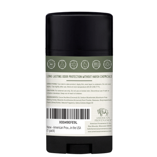 American Provenance Aluminum Free Natural Deodorant For Women and Men | Juniper & Sage | 24 Hour Odor Protection Cruelty Free - Made in the USA (1 pack)