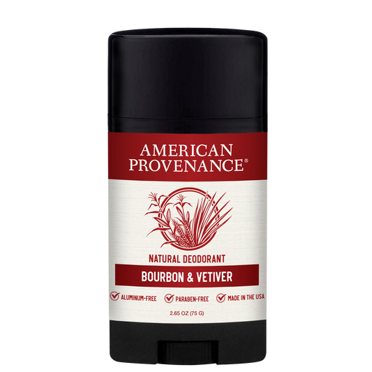 American Provenance Aluminum Free Natural Deodorant For Women and Men| Bourbon & Vetiver | 24 Hour Odor Protection Cruelty Free - Made in the USA (1 pack)