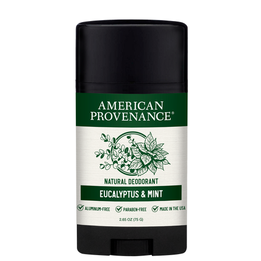 American Provenance Aluminum Free Natural Deodorant For Women and Men | Eucalyptus & Mint | 24 Hour Odor Protection Cruelty Free - Made in the USA (1 pack)
