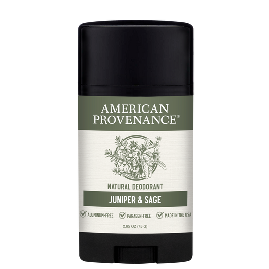 American Provenance Aluminum Free Natural Deodorant For Women and Men | Juniper & Sage | 24 Hour Odor Protection Cruelty Free - Made in the USA (1 pack)