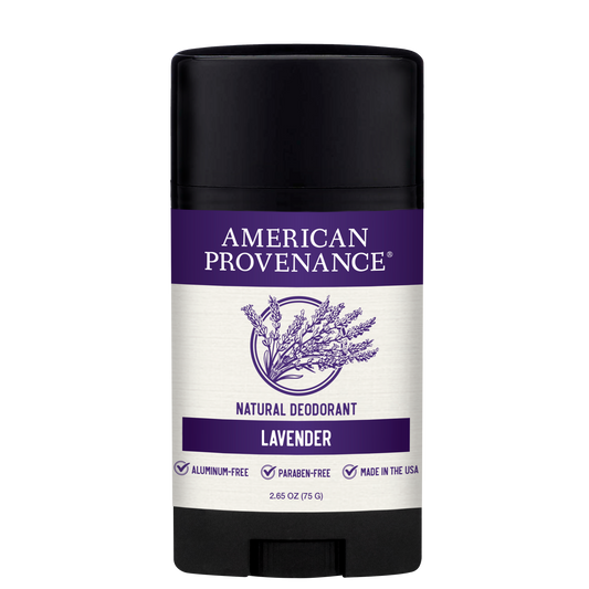 American Provenance Aluminum Free Natural Deodorant For Women and Men | Lavender | 24 Hour Odor Protection Cruelty Free - Made in the USA (1 pack)