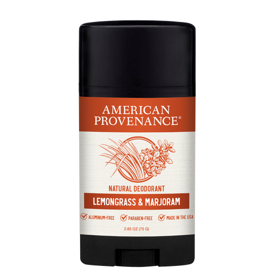 American Provenance Aluminum Free Natural Deodorant For Women and Men | Lemongrass & Marjoram | 24 Hour Odor Protection Cruelty Free - Made in the USA (1 pack)