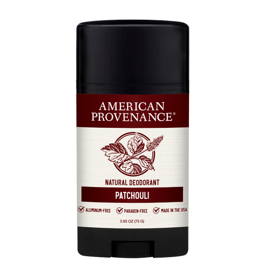 American Provenance Aluminum Free Natural Deodorant For Women and Men | Patchouli | 24 Hour Odor Protection Cruelty Free - Made in the USA (1 pack)