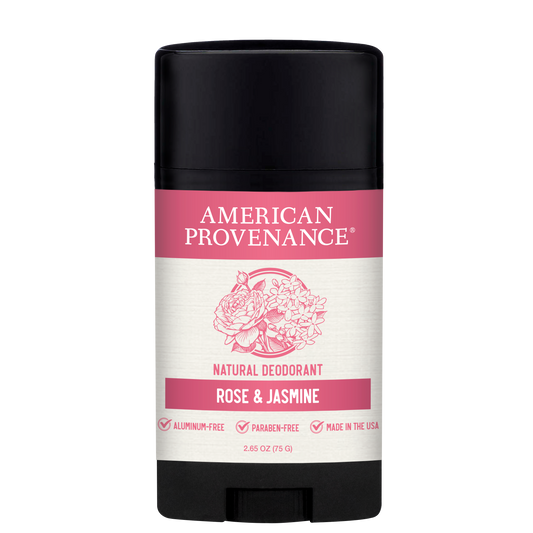 American Provenance Aluminum Free Natural Deodorant For Women and Men | Rose & Jasmine | 24 Hour Odor Protection Cruelty Free - Made in the USA (1 pack)