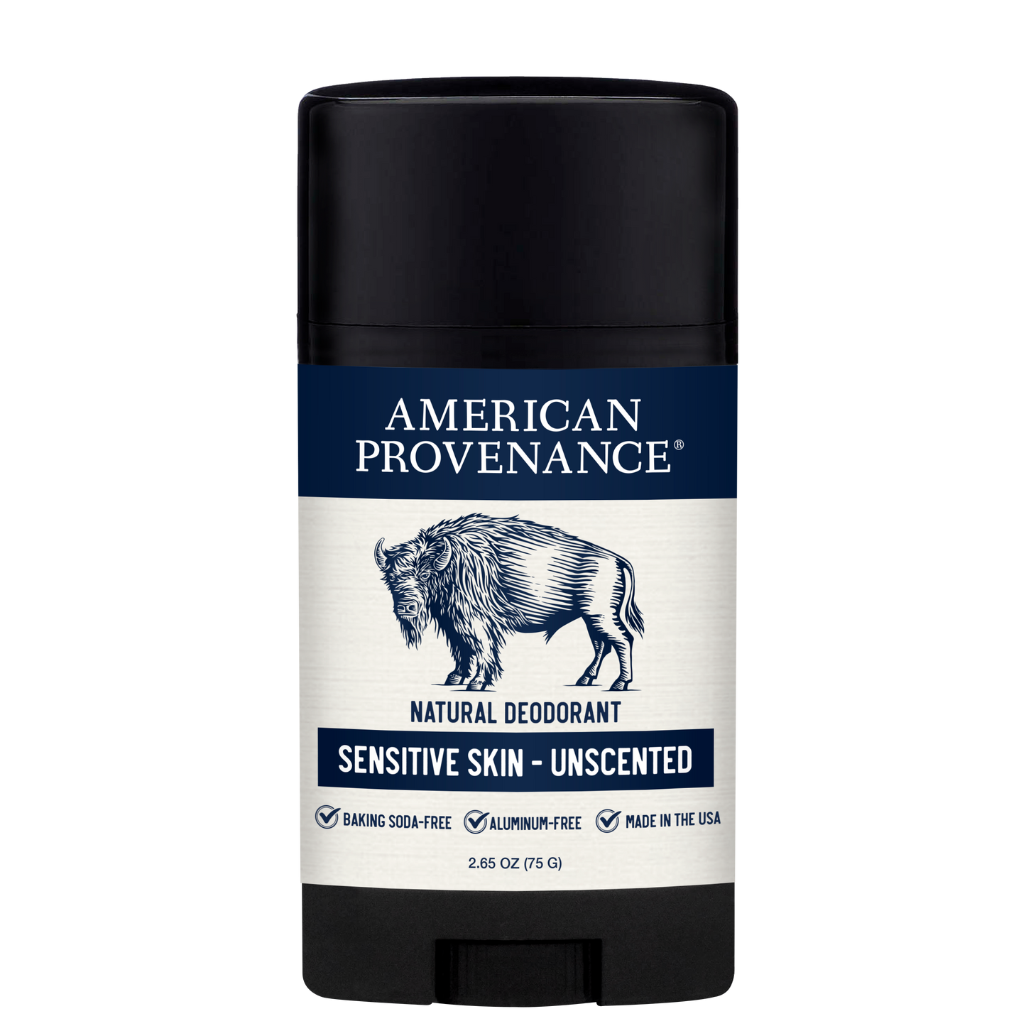 American Provenance Aluminum Free Natural Deodorant For Women and Men | Sensitive Skin & Unscemted | Baking Soda free -24 Hour Odor Protection Cruelty Free - Made in the USA (1 pack)