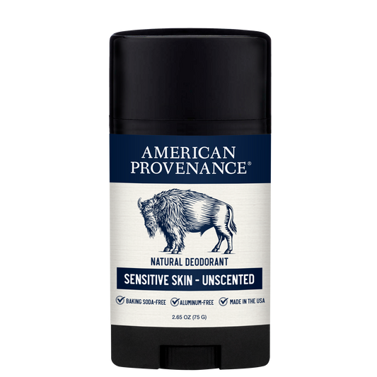 American Provenance Aluminum Free Natural Deodorant For Women and Men | Sensitive Skin & Unscemted | Baking Soda free -24 Hour Odor Protection Cruelty Free - Made in the USA (1 pack)