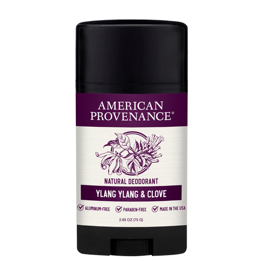 American Provenance Aluminum Free Natural Deodorant For Women and Men | Ylang Ylang & Clove | 24 Hour Odor Protection Cruelty Free - Made in the USA (1 pack)