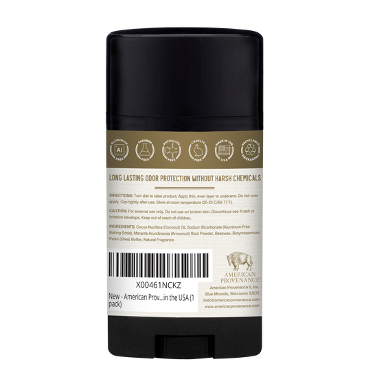 American Provenance Aluminum Free Natural Deodorant For Women and Men | Palo Santo & Vanilla | 24 Hour Odor Protection Cruelty Free - Made in the USA (1 pack)