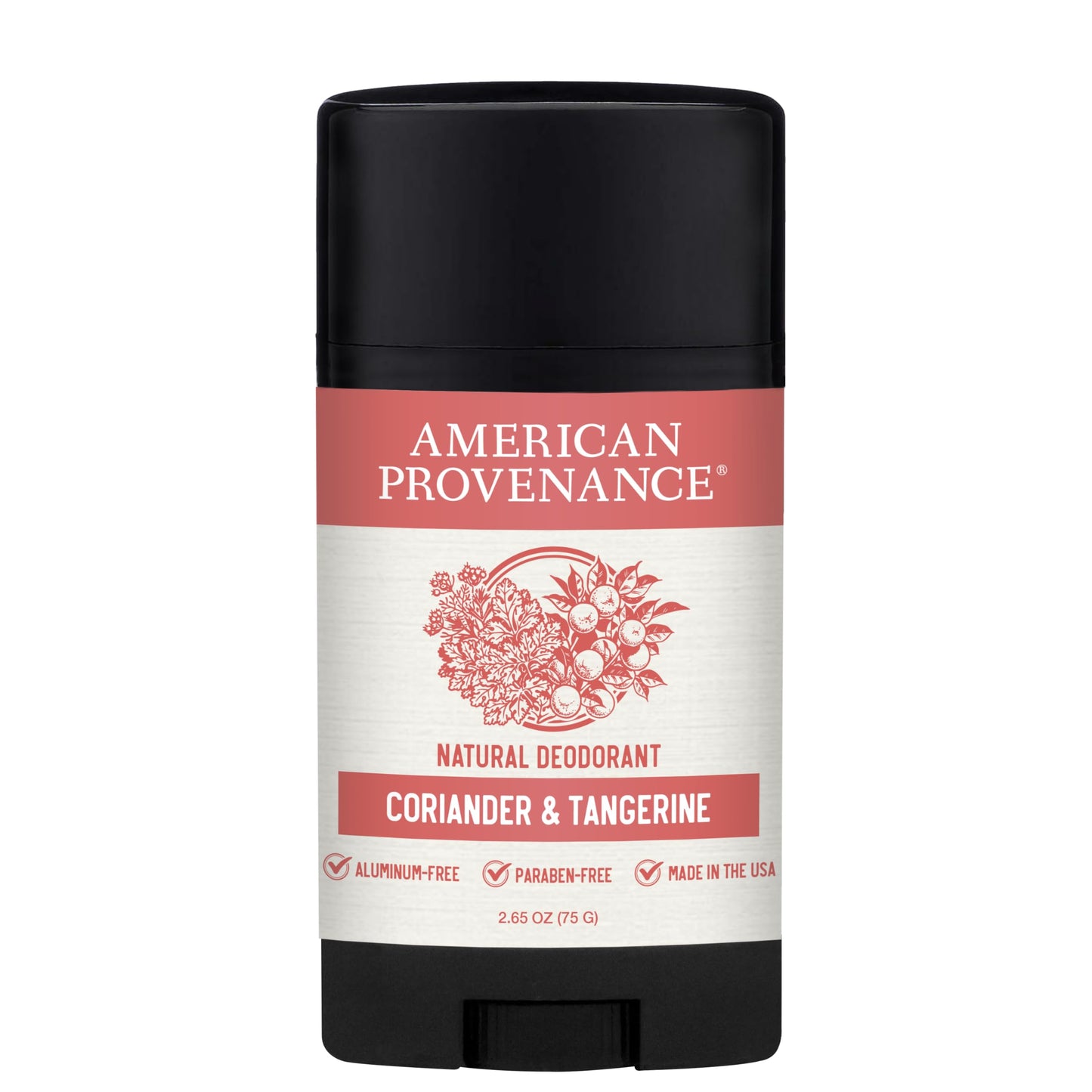 American Provenance Aluminum Free Natural Deodorant - Coriander and Tangerine - 24 Hour Odor Protection - Cruelty Free - Made in the USA (1 pack) (Pinups and Paramour)